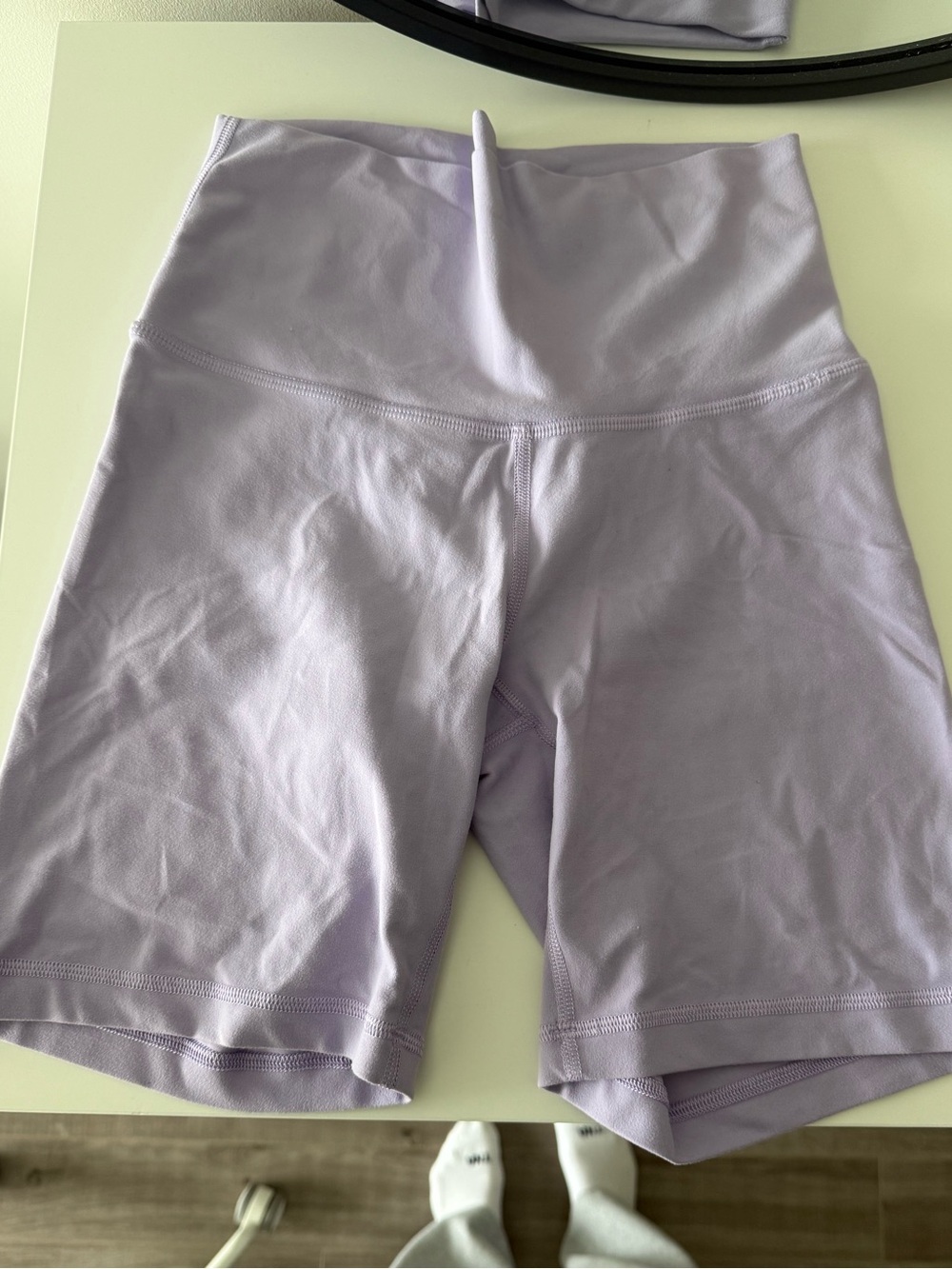 Aritzia Lavender High-Waist Bike Shorts 7 inch